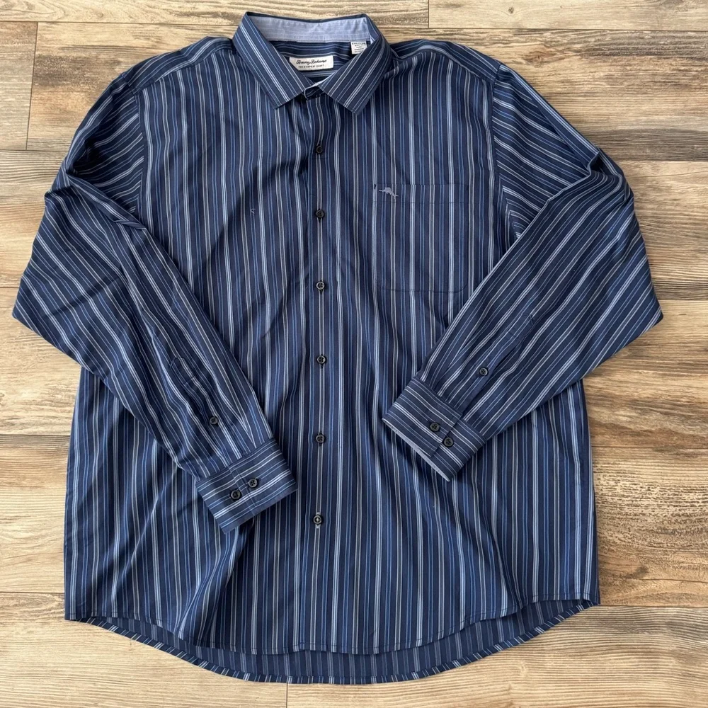 Tommy Bahama Newport Coast Button Down Blue Stripe XXL Classic